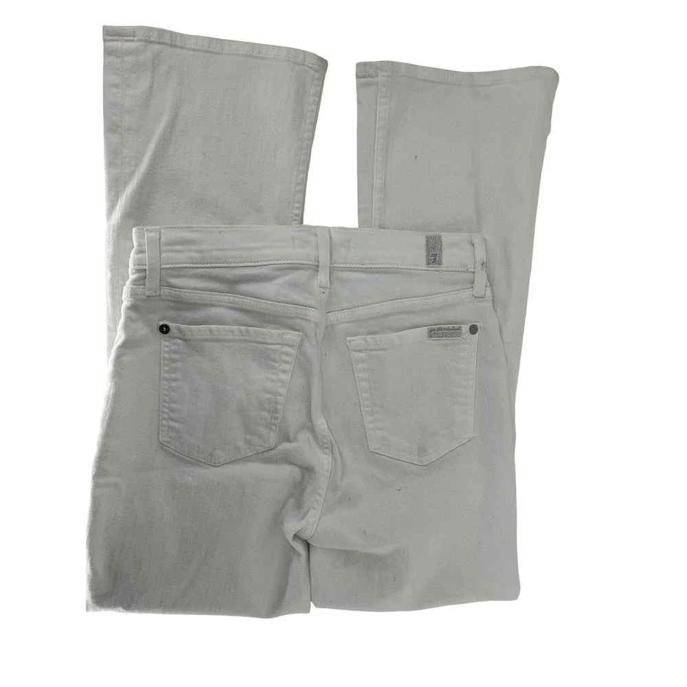 7 For All Mankind Womens White High Rise Kick Flare Patch Pocket‎ Jeans Size 26